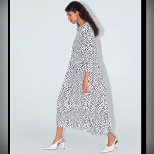 ASOS Monochrome Polka Dot Long Sleeve Dress